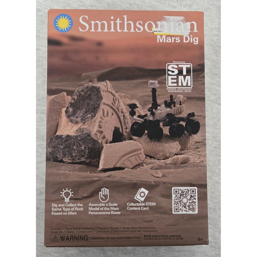 Smithsonian Mars Dig STEM Astronomy Kit Mars Perseverance Rover Model Ages 8+